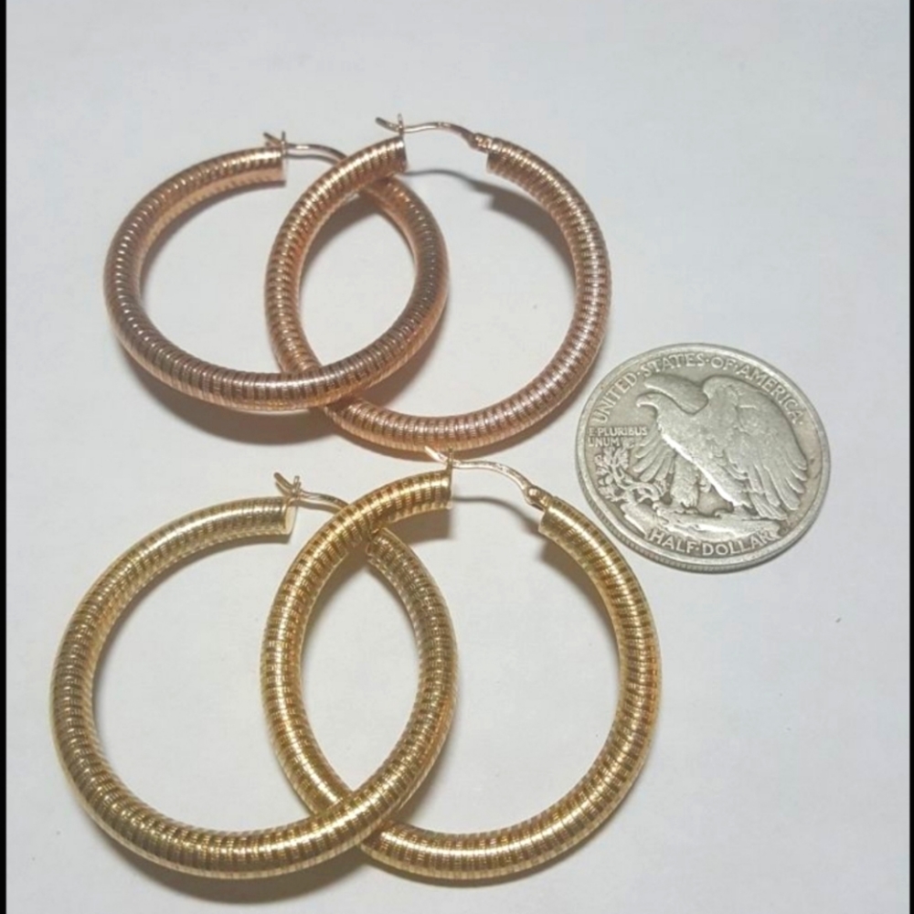 Sterling silver hoop earrings (2)